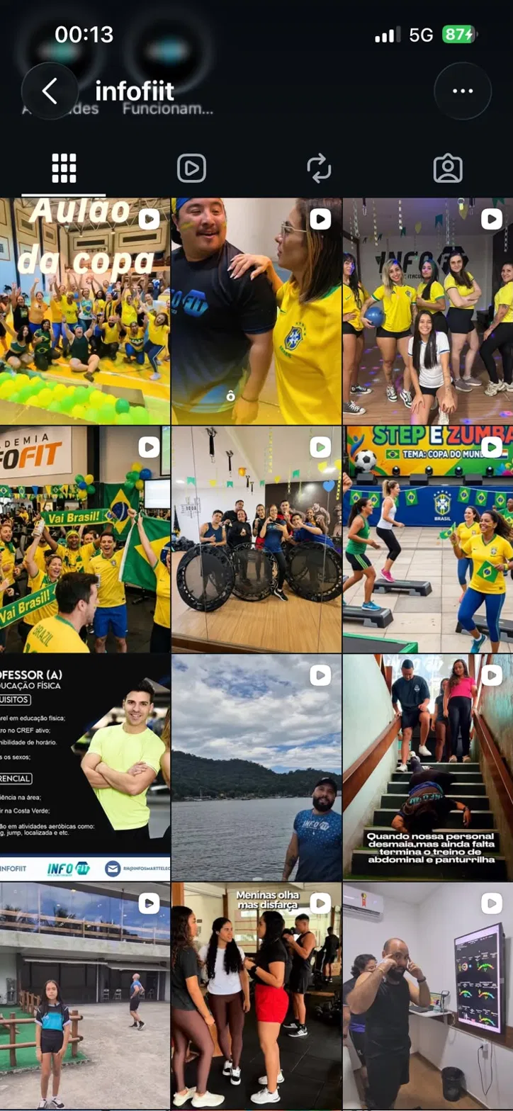 Prévia do feed do Instagram da InfoFit