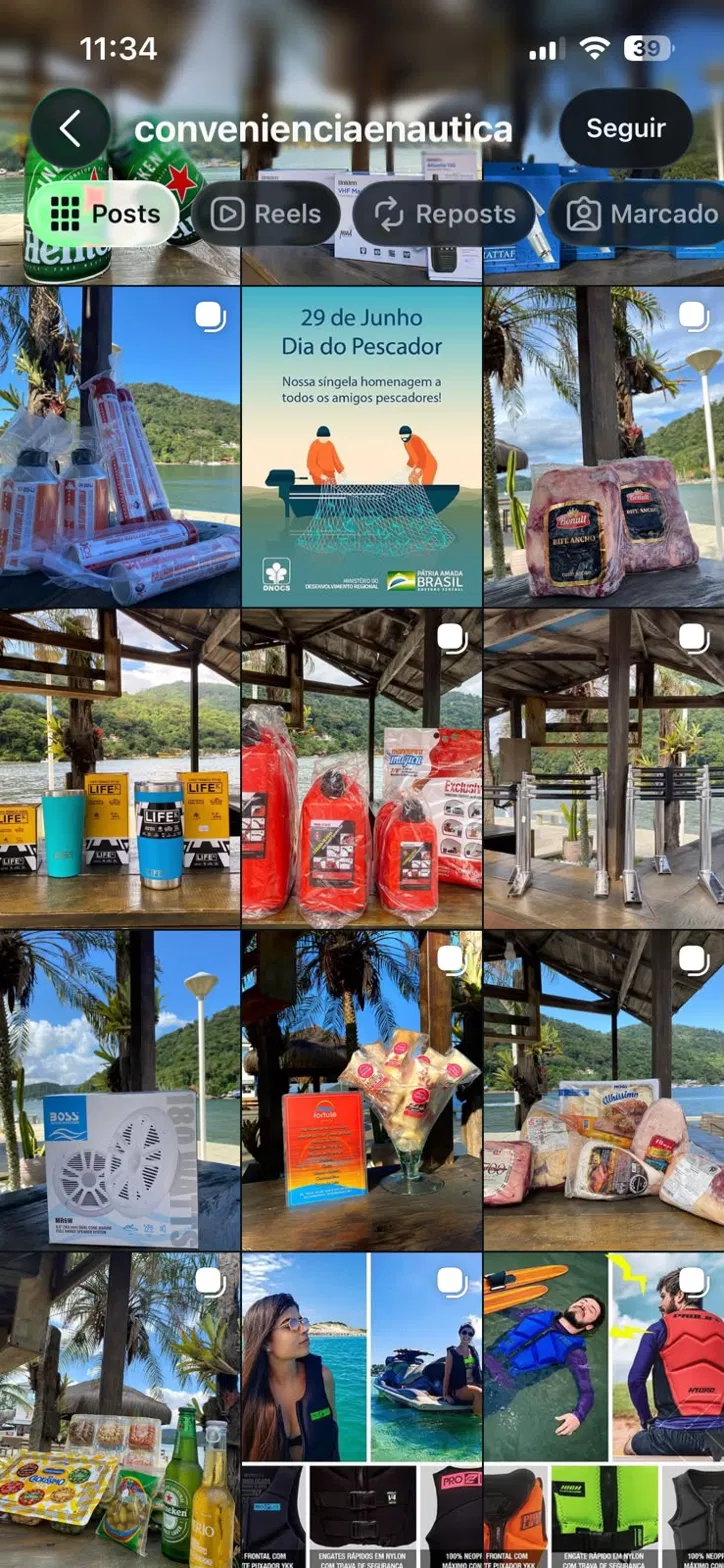 Prévia do Instagram da Conveniência e Náutica