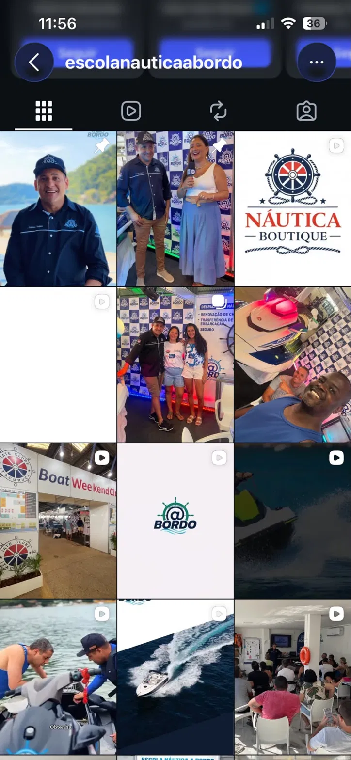 Prévia do Instagram da Escola Náutica Abordo