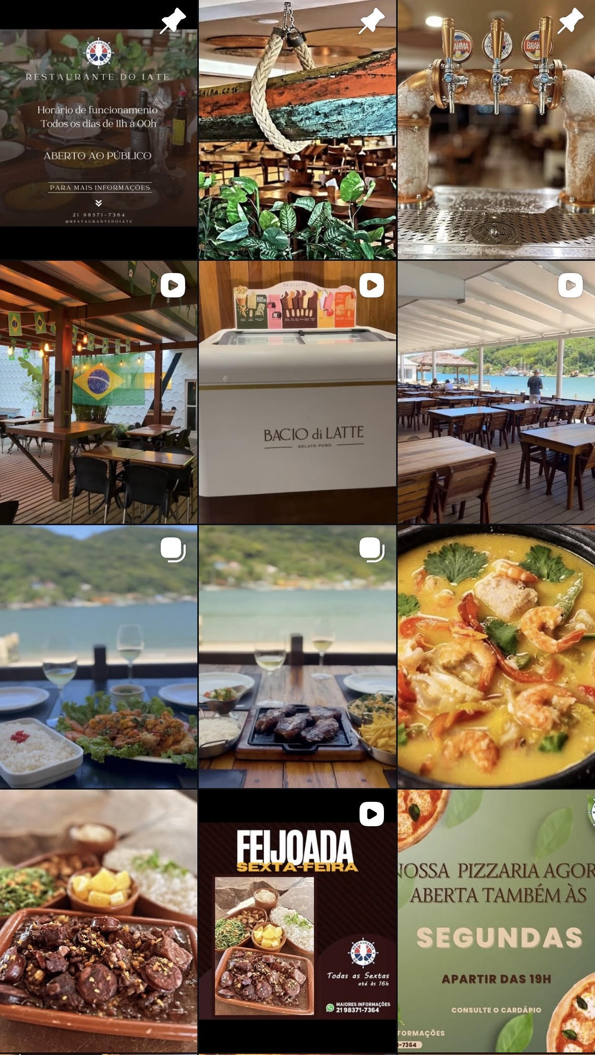 Prévia do feed do Instagram do Restaurante do Iate